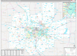 St. Louis Metro Area Wall Map Premium Style 2024